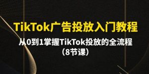 (10085期)TikTok广告投放入门教程,从0到1掌握TikTok投放的全流程(8节课)-淘金有道