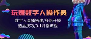 人人都能玩赚数字人操作员 数字人直播搭建/多路开播/选品技巧/0-1开播流程-淘金有道