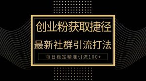 （10040期）创业粉捷径！最新被动引流方法大揭秘，实现每日100+精准引流-淘金有道