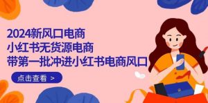 (10129期)2024新风口电商,小红书无货源电商,带第一批冲进小红书电商风口(18节)-淘金有道