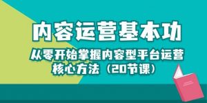 (10285期)内容运营-基本功:从零开始掌握内容型平台运营核心方法(20节课)-淘金有道