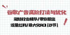 谷歌广告高阶打法与优化,凝结行业精华/带你抓住流量红利/最大化ROI(23节)-淘金有道