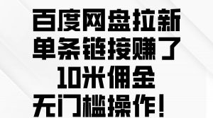 （10304期）百度网盘拉新，单条链接赚了10米佣金，无门槛操作！-淘金有道