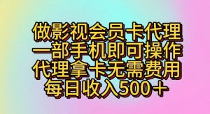 做影视会员卡代理,一部手机即可操作,代理拿卡无需费用,每日收入500+-淘金有道