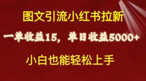 (10329期)图文引流小红书拉新一单15元,单日暴力收益5000+,小白也能轻松上手-淘金有道