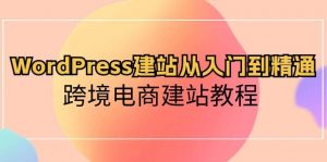 WordPress建站从入门到精通,跨境电商建站教程(60节课)-淘金有道