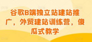 谷歌B端独立站建站推广，外贸建站训练营，傻瓜式教学-淘金有道