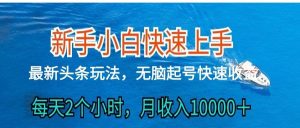 2024头条最新ai搬砖，每天肉眼可见的收益，日入300＋-淘金有道