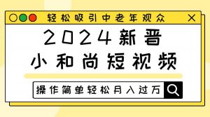 2024新晋小和尚短视频，轻松吸引中老年观众，操作简单轻松月入过万-淘金有道