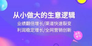(10438期)从小做大生意逻辑:业绩翻倍增长/渠道快速裂变/利润稳定增长/全网营销创新-淘金有道