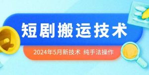 2024年5月最新的短剧搬运技术,纯手法技术操作【揭秘】-淘金有道