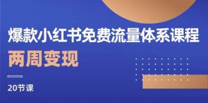爆款小红书免费流量体系课程,两周变现(20节课)-淘金有道