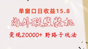(10475期)海外联盟装机 单窗口日收益15.8  变现20000+ 野路子玩法-淘金有道