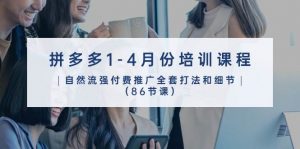 (10495期)拼多多1-4月份培训课程,自然流强付费推广全套打法和细节(86节课)-淘金有道