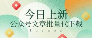 信息差兼职小项目,公众号文章批量下载,零成本月收益3000+【视频+软件】-淘金有道