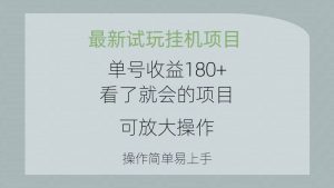 (10510期)最新试玩挂机项目 单号收益180+看了就会的项目,可放大操作 操作简单易…-淘金有道