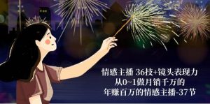 (10538期)情感主播 36技+镜头表现力:从0~1做月销千万的,年赚百万的情感主播-37节-淘金有道