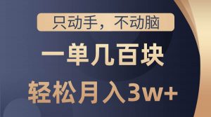 (10561期)只动手不动脑,一单几百块,轻松月入3w+,看完就能直接操作,详细教程-淘金有道