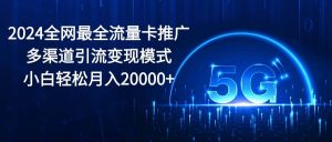 (10608期)2024全网最全流量卡推广多渠道引流变现模式,小白轻松月入20000+-淘金有道