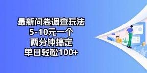 (10606期)最新问卷调查玩法,5-10元一个,两分钟搞定,单日轻松100+-淘金有道