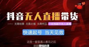 (10618期)抖音无人直播带货,小白就可以轻松上手,真正实现月入过万的项目-淘金有道